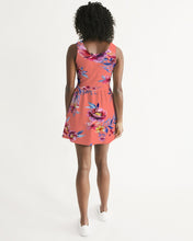 Load image into Gallery viewer, SMF Rose Pattern Feminine Scoop Neck Skater Dress