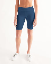 Load image into Gallery viewer, DARK BLUE Women&#39;s Mid-Rise Bike Shorts