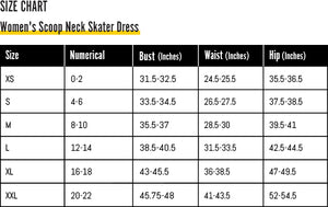 SMF Rose Pattern Feminine Scoop Neck Skater Dress