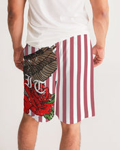 Load image into Gallery viewer, Flowers And Stripes Masculine Jogger Shorts