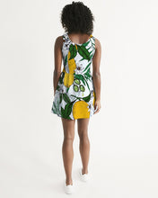 Load image into Gallery viewer, SMF Lemon Olives Feminine Scoop Neck Skater Dress