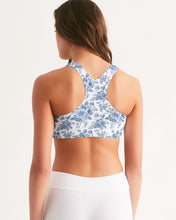 Load image into Gallery viewer, Blue Toile Women&#39;s Seamless Sports Bra