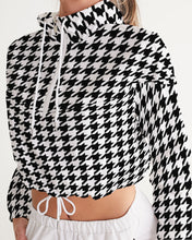 Load image into Gallery viewer, Houndstooth Women&#39;s Cropped Windbreaker