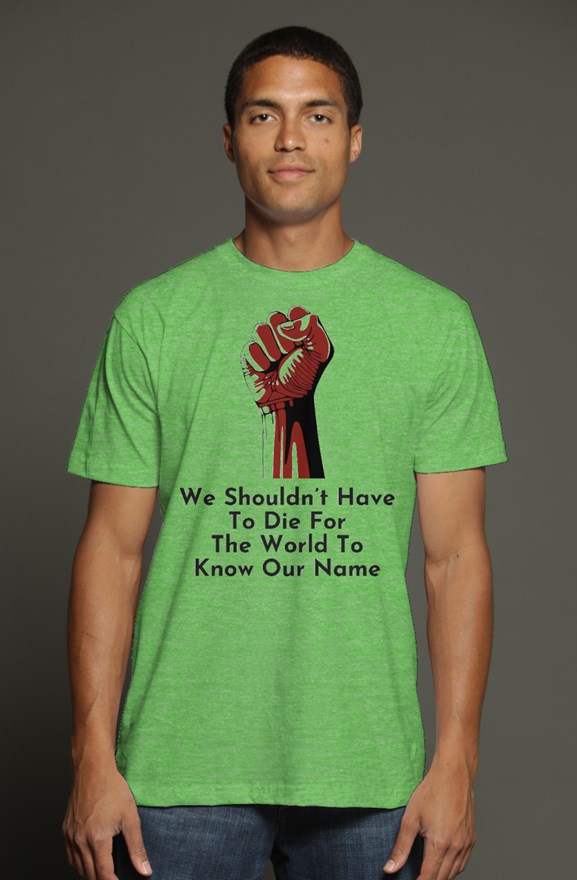 SMF Know Our Name Green triblend tee