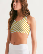 Load image into Gallery viewer, Bright Yellow Strips Women&#39;s Seamless Sports Bra