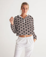 Load image into Gallery viewer, Pink Leaf Geo Women's Cropped Windbreaker