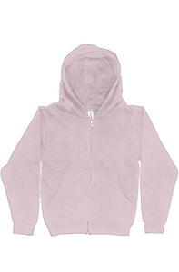 Youth Midweight Hooded Full-Zip Pink Sweatshirt