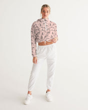 Load image into Gallery viewer, Pink Cheetah Silhouette Women&#39;s Cropped Windbreaker