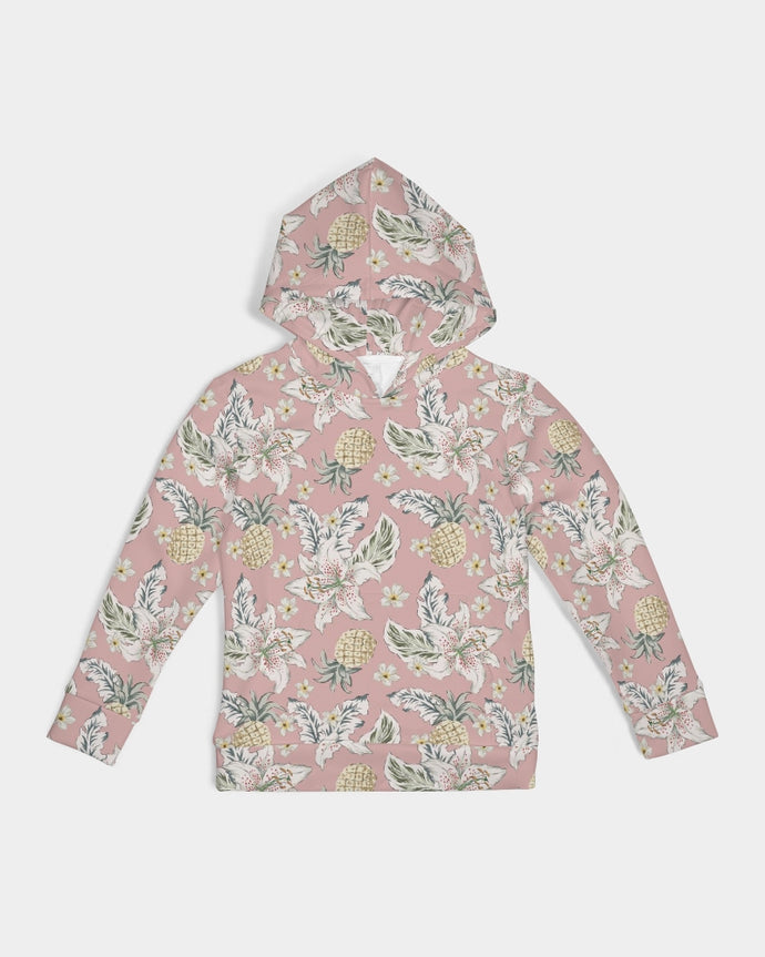 Pink Pineapple Floral Kids Hoodie