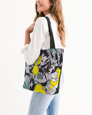 Light Purple Olives Pattern Canvas Zip Tote