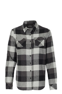 Feminine Plaid LS Grey Flannel