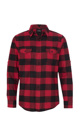 Masculine Plaid LS Red And Black Flannel