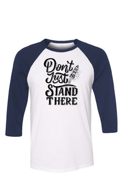 SMF Don't Just Stand There Navy Baseball Tee