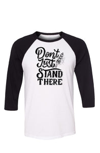 SMF Don't Just Stand There Black Baseball Tee