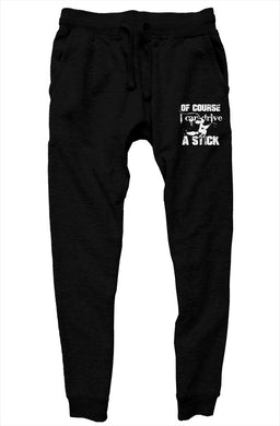 SMF Of Course I Can Drive Black Joggers