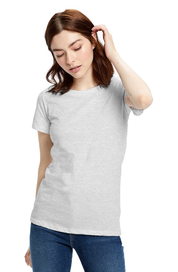 Grey Feminine Short Sleeve Crew T-Shirt