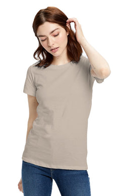 Cream Feminine Short Sleeve Crew T-Shirt