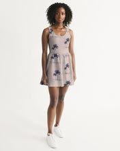 Load image into Gallery viewer, SMF Palm Trees Feminine Scoop Neck Skater Dress