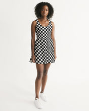 Load image into Gallery viewer, SMF Chessboard Feminine Scoop Neck Skater Dress