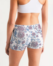 Load image into Gallery viewer, JACOBEAN FLORAL Women's Mid-Rise Yoga Shorts