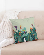 Load image into Gallery viewer, Bunny &amp; Flowers Throw Pillow Case 18&quot;x18&quot;