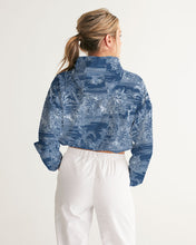Load image into Gallery viewer, Blue Tiger Scene Women&#39;s Cropped Windbreaker