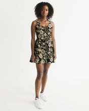 Load image into Gallery viewer, SMF Bejeweled Floral Feminine Scoop Neck Skater Dress