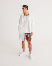 Load image into Gallery viewer, Flowers And Stripes Masculine Jogger Shorts