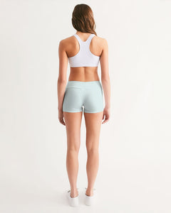 THIN STRIPE-MINT Women's Mid-Rise Yoga Shorts