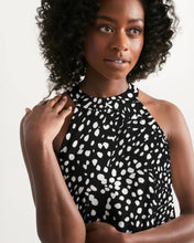 Load image into Gallery viewer, SMF Cheetah Black Feminine Halter Dress
