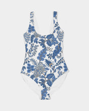 Load image into Gallery viewer, White Turkish Floral Feminine One-Piece Swimsuit