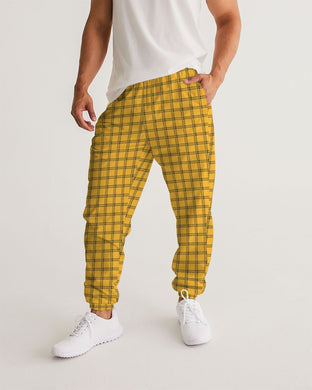 Yellow Plaid Masculine Track Pants