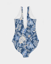 Load image into Gallery viewer, SMF Navy Turkish Floral Feminine One-Piece Swimsuit