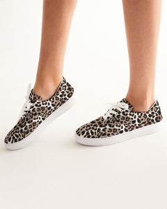 SMF Leopard Print Feminine Lace Up Canvas Shoe