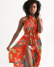 Load image into Gallery viewer, Paradise Floral Deep Orange Swim Cover Up