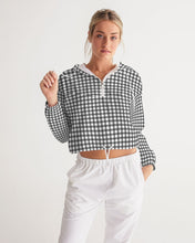 Load image into Gallery viewer, Gingham Print Women&#39;s Cropped Windbreaker