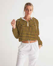 Load image into Gallery viewer, Plaid Women&#39;s Cropped Windbreaker