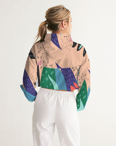 Abstract Cropped Windbreaker