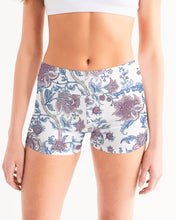 Load image into Gallery viewer, JACOBEAN FLORAL Women's Mid-Rise Yoga Shorts