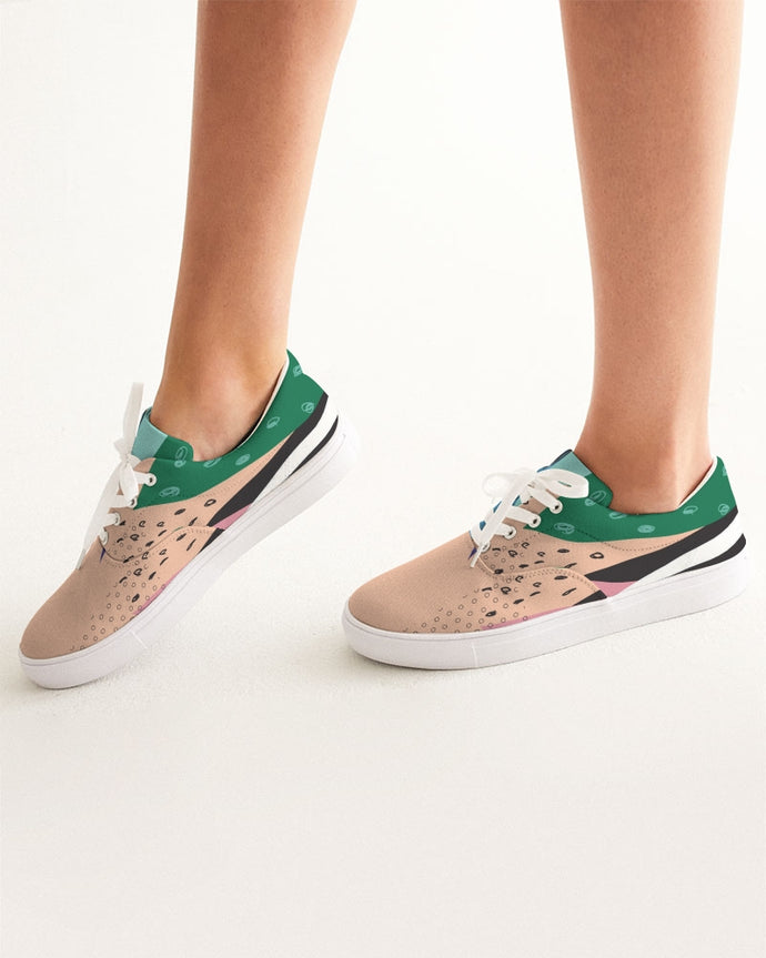 SMF Abstract Feminine Lace Up Canvas Shoe