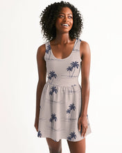 Load image into Gallery viewer, SMF Palm Trees Feminine Scoop Neck Skater Dress