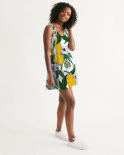 Load image into Gallery viewer, SMF Lemon Olives Feminine Scoop Neck Skater Dress