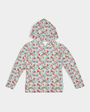 Mint Happy Floral Kids Hoodie