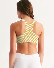 Load image into Gallery viewer, Bright Yellow Strips Women&#39;s Seamless Sports Bra