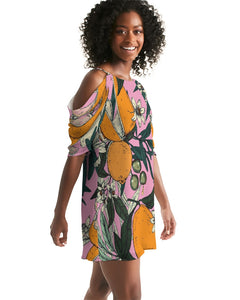 SMF Harvest Feminine Open Shoulder A-Line Dress
