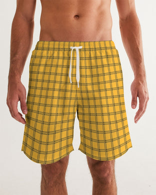 Yellow Plaid Masculine Swim Trunk