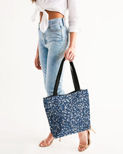 Load image into Gallery viewer, Navy Liberty Floral Canvas Zip Tote