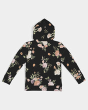 Load image into Gallery viewer, Black Floral Pattern Kids Hoodie