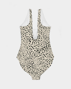 Cheetah Cream Feminine One-Piece Swimsuit