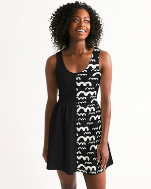 SMF Waves Feminine Scoop Neck Skater Dress